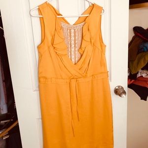 Elie Tahari yellow silk dress